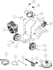 General Assembly (Ca) Diagram and Parts List for CC3400 (26BAJM1710-61070)(2019) Cub Cadet Pressure Washer